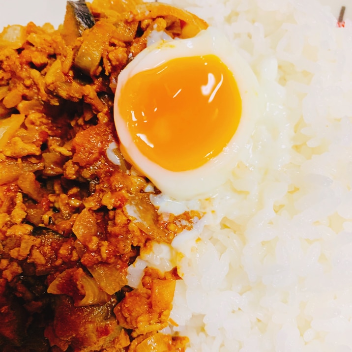 赤缶で美味しい!茄子のキーマカレー